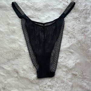 Black Lace Brazilian with Rhinestone Straps